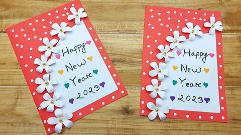 DIY - Happy New Year Greetings Card 2023 | New Year Card Making Handmade | Easy Paper Crafts