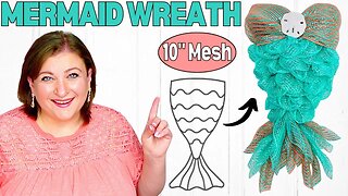 Deco Mesh Mermaid Wreath | Dollar Tree Coastal Spring Summer DIY