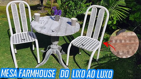 Diy Artesanato Reforma Mesa Madeira Farmhouse Incrível - Do Lixo ao Luxo