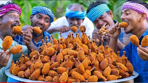 FRIED chicken drumstick/CHICKEN FRY RESIPE WITH MASHED POTATO/CHICKEN RESIPE COOKING IN VILLAGE