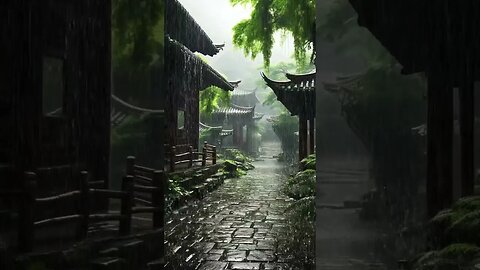 下雨声助眠旋律：屋檐下雨声冥想快速入眠，深度睡眠，治愈失眠，焕发内在平和#ASMR#shorts #shortvideo #sleepmusic #rainsounds #rain #sleep