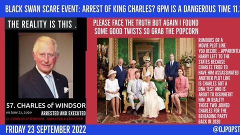 New ShariRaye: Arrest of King Charles? Black Swan Scare Event - 6pm Is a Dangerous Time