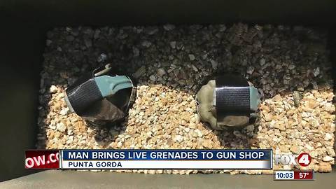 Man brings live grenades to gun shop