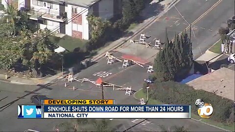 Sinkhole in National City shuts down road