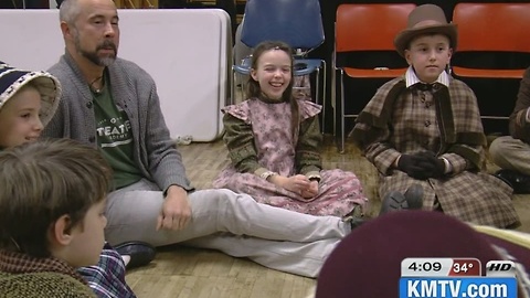 Christmas carol teaches kid cast backstage