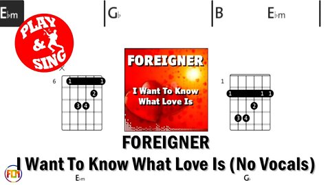 FOREIGNER I Want To Know What Love Is FCN GUITAR CHORDS & LYRICS NO VOCALS