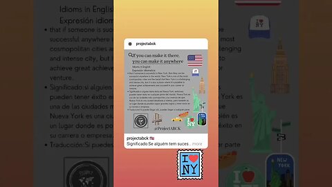 🇺🇸 Idioms in English/Expresión en Ingles -If you can make it there, you can make it anywhere
