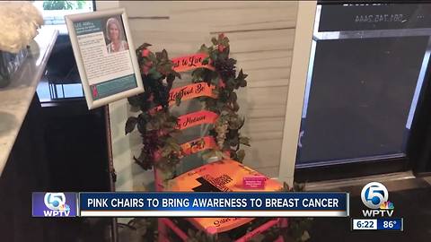 Pink chairs to bring awareness to breast cancer