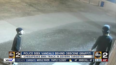 Chesapeake BMX vandalized with male genitalia graffiti