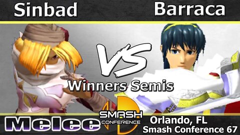 Sinbad (Sheik) vs. Barraca (Marth) - Melee Winners Semis - SC:67