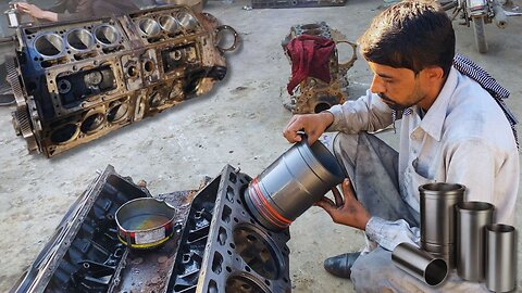 Cylinder liner installation