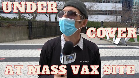 Undercover at mass vaccination site in Metro Convention Center Toronto, 04/09/2