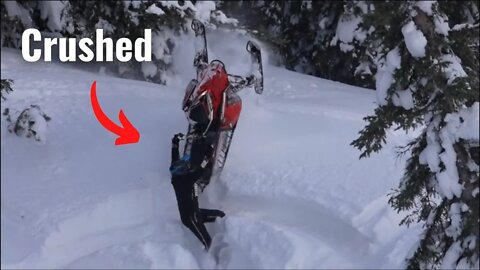 back country snowmobiling gone wrong