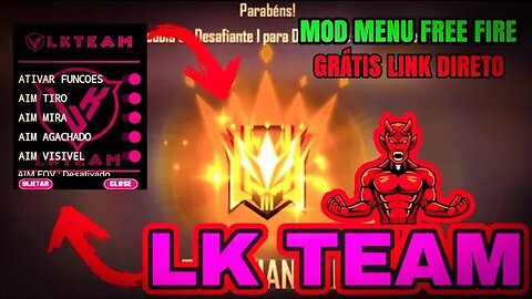 MOD MENU LK TEAM AIM KILL ATUALIZADO E GRATIS COM FLY ALTURA E MOVER NO AR 🔰 MOD MENU FF