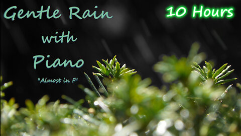 10 Hours - Gentle rain with Piano V2 - Ambient soundscapes sounds for sleep and relaxation