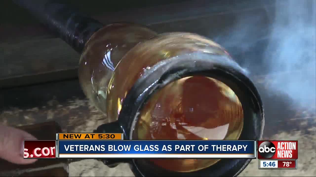 Art as therapy: Tampa Bay area vets use glass blowing to help with PTSD