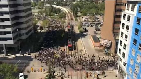 Timelapse of Black Live Matter protest in Canada