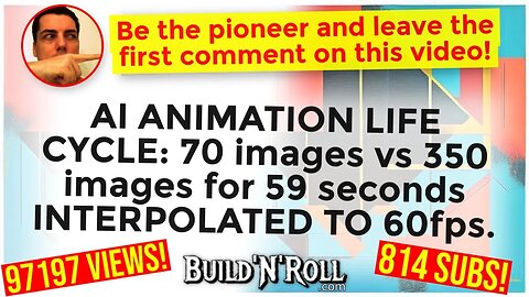 AI ANIMATION LIFE CYCLE: 70 images vs 350 images for 59 seconds INTERPOLATED TO 60fps.