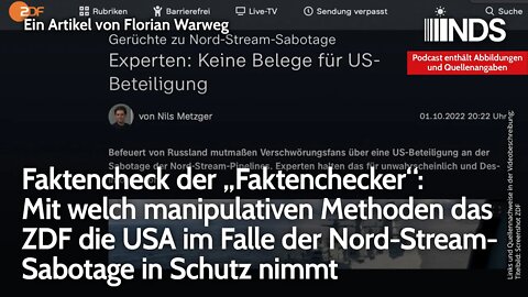 Faktencheck der Faktenchecker: Wie das ZDF die USA im Falle der Nord-Stream-Sabotage in Schutz nimmt