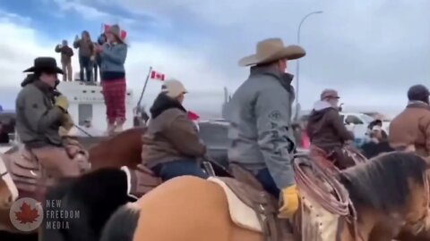 Protestors on horse back join FREEDOM CONVOY In Ottawa