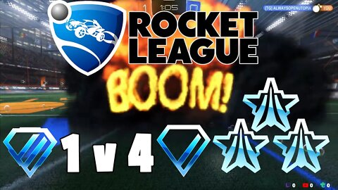 1 v 4 Rocket League - Diamond 2 vs Diamond 1 + Plats