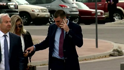 Former Broncos backup quarterback Chad Kelly walking into courthouse