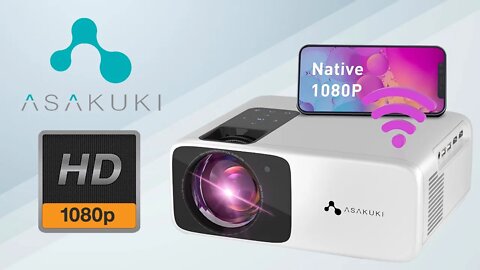 ASAKUKI Avigator 455W 1080p 5G Wi Fi Projector