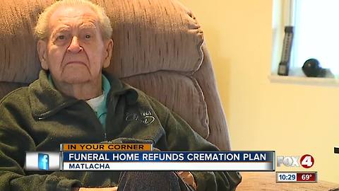 Funeral home refunds cremation plan