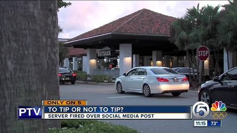 Server stiffed on tip by local mega church, posts on Facebook, gets fired