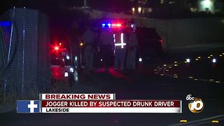 Jogger killed by suspected drunk driver