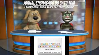 Jornal engraçado do gato tom: Igreja vende repelente ungido! [Frases e Poemas]