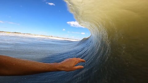 POV RAW CLIPS EAST COAST HURRICANE SWELL SERVES UP SOME BEATDOWNS!