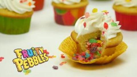 Fruity Pebbles Filled Cupcakes