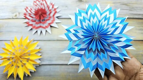 Paper Cutting Design ❄️ How to Make 3D Paper Snowflake For Christmas Decoration 🎄 Easy Paper Crafts