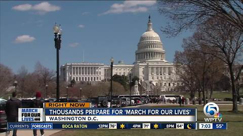 Marjory Stoneman Douglas students gather in DC, prepare for march