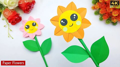 DIY Paper Flowers | How to Make Paper Flower | Easy Paper Crafts For School Projects