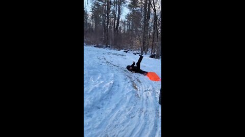 RC Car Pulls Kid on Sled