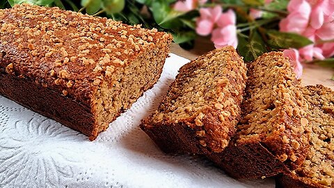 I've never eaten such a delicious banana bread! Easy banana bread recipe (with OATS)