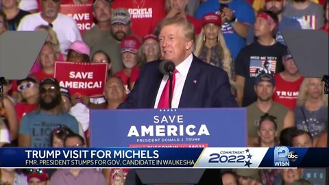 Donald Trump rallies in Wisconsin to support gubernatorial candidate Tim Michels