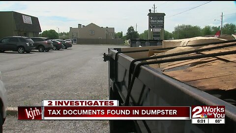 Tax documents found in dumpster