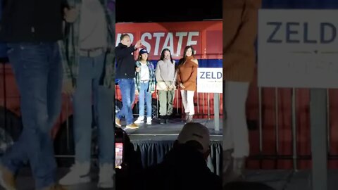 NY Governor candidate Lee Zeldin and family walk across stage