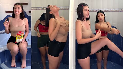 Bathroom time with friends washing-Cami Valencia