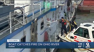 Boat catches fire on Ohio River