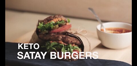 Keto satay burger