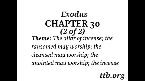 Exodus Chapter 30 (Bible Study) (2 of 2)