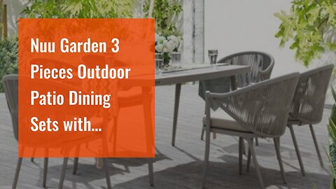 Nuu Garden 3 Pieces Outdoor Patio Dining Sets with Cushions, Cast Aluminum Patio Table and Chai...