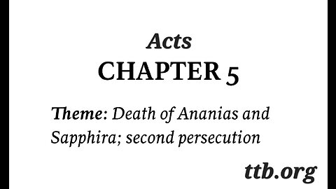 Acts Chapter 5 (Bible Study)