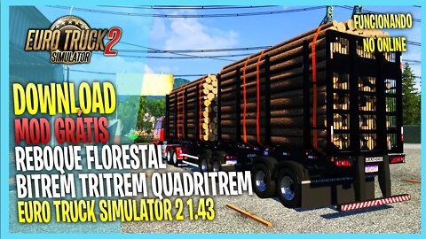 ▶️ETS2 1.43 PACK REBOQUE FLORESTAL BITREM TRITREM QUADRITREM EURO TRUCK SIMULATOR 2 1.43