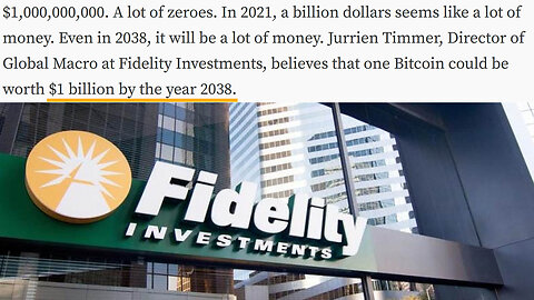 Fidelity Predicts $1B Bitcoin by 2038! It Sounds Crazy, but it's Based on Math and Patterns... 📈