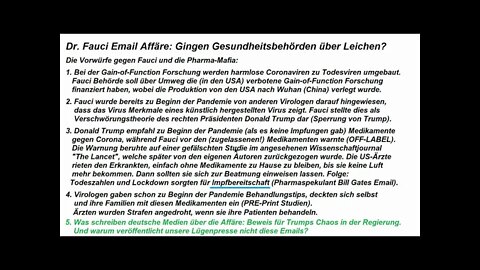 Neuer Upload - Versprecher verbessert ►Corona Fauci Emails